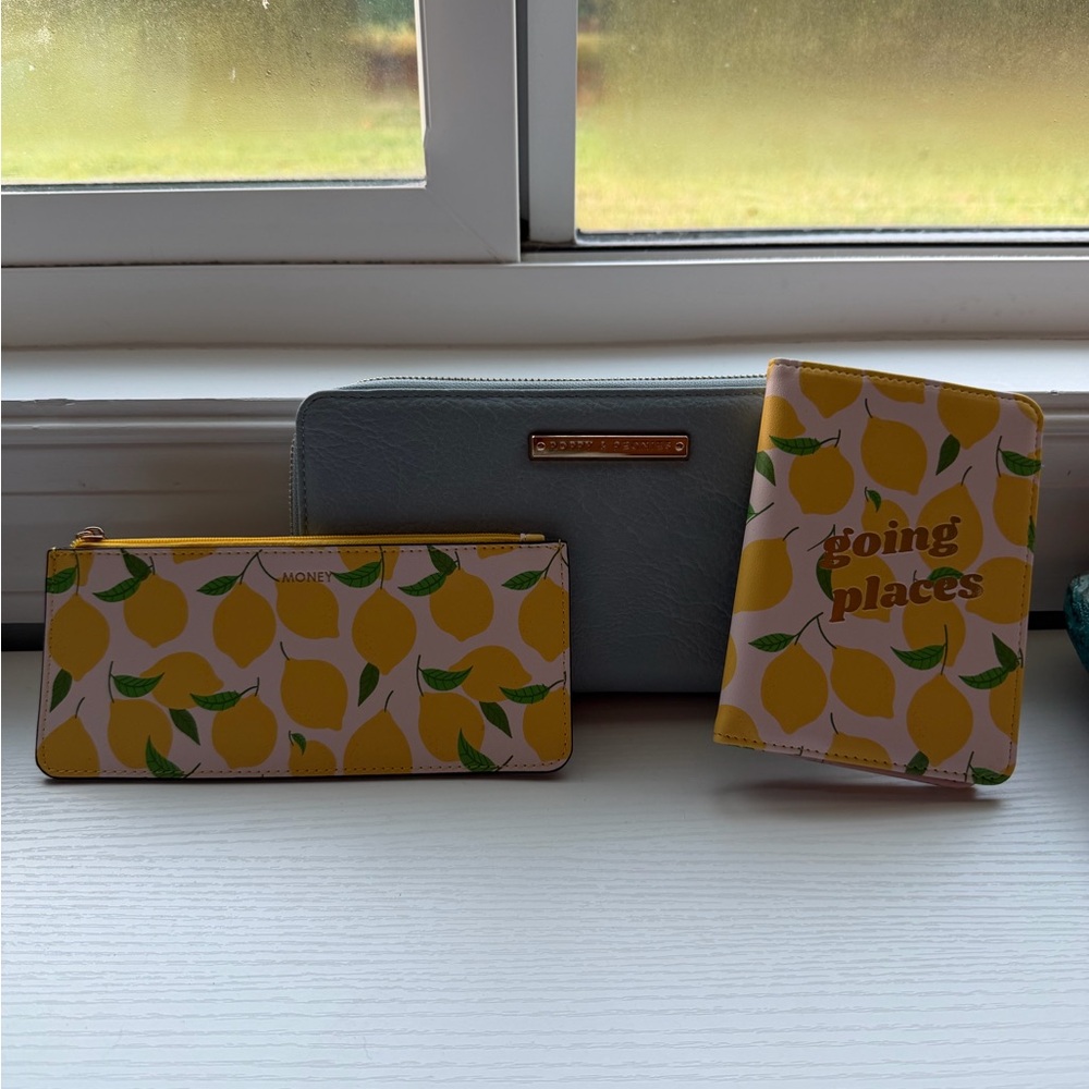 Poppy and Peonies Amalfi Stripe TRAVEL WALLET